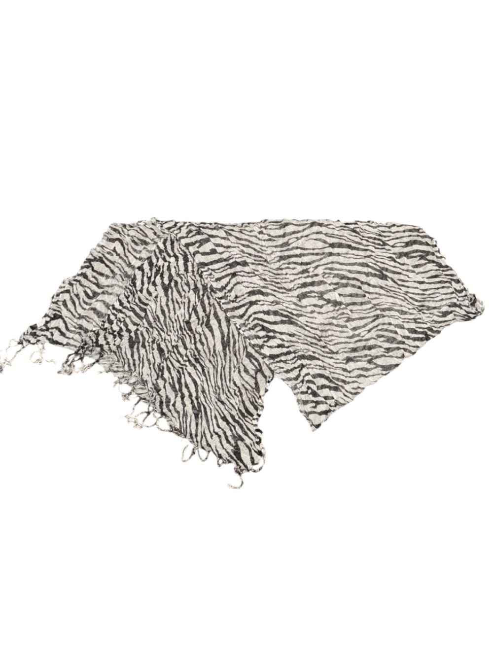 Lightweight Black and White Zebra Print Scarf